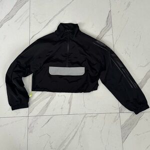 Crop top windbreaker hoodie